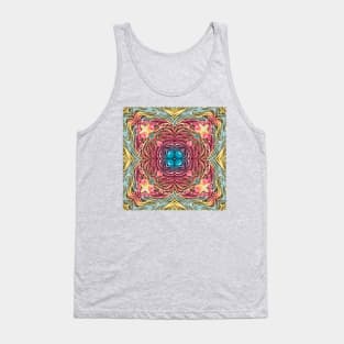 hair mandala with a rainbow a star and hearts Tank Top